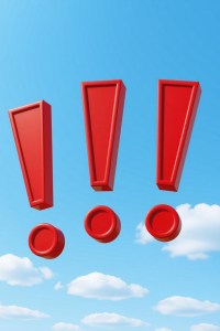 Three exclamation marks in the sky 