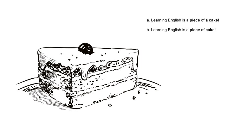 The image is an illustration of a slice of cake.