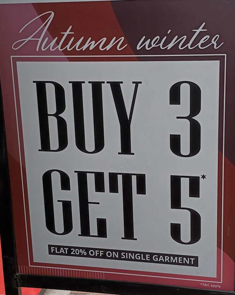 The photo is of a shop promotion. 